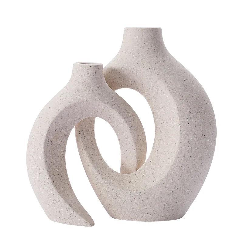 VaseAura™ Keramikvasen Set – Moderne nordische Deko-Vasen aus Keramik (2-teilig)