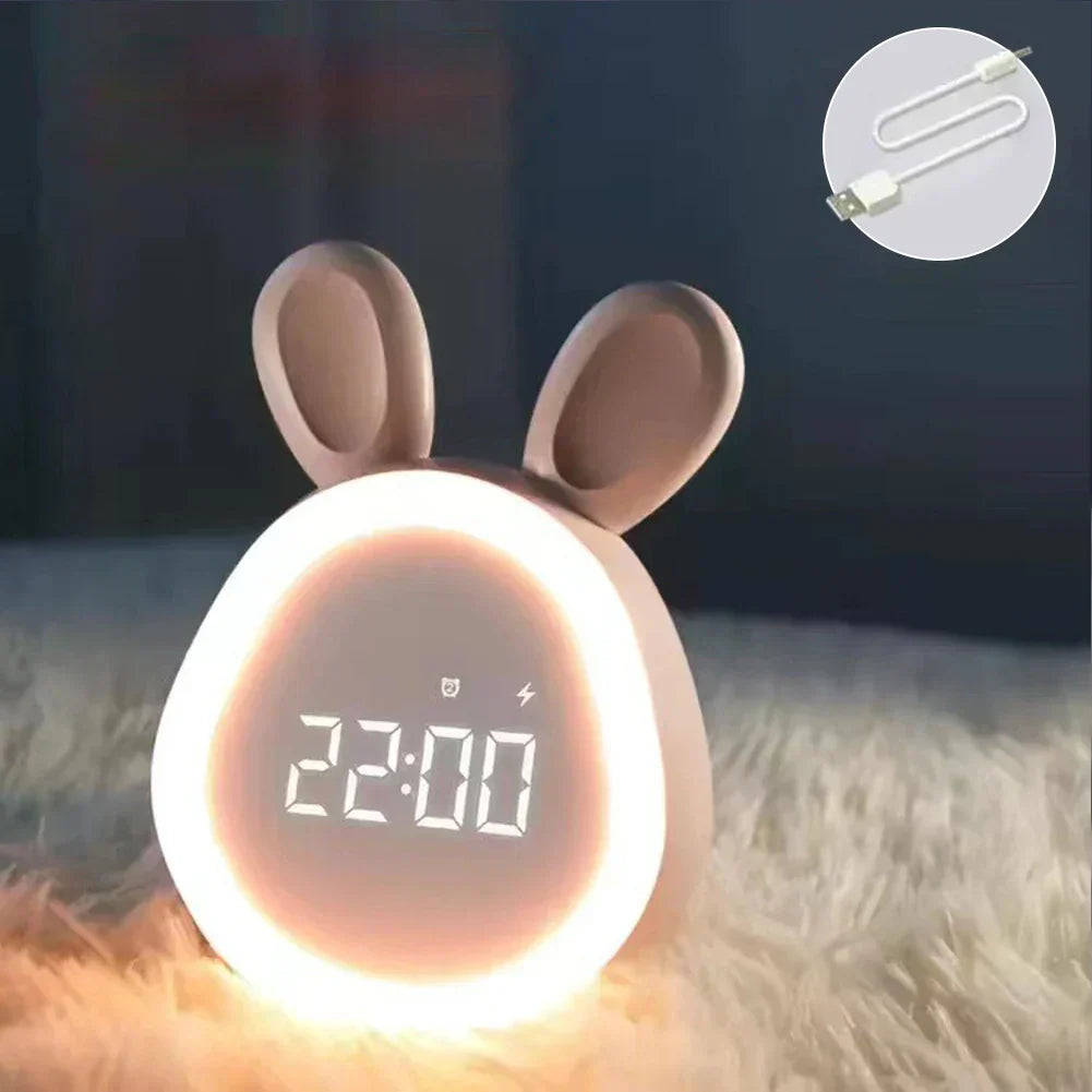 BunnyGlow™ – Leuchtender Kinderwecker mit Nachtlicht | Sanftes Aufwachen & Einschlafen