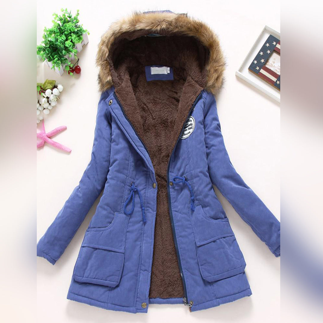Kyline | Damen Warmer & Bequemer Winter Parka mit Kapuze und Stickereidetails