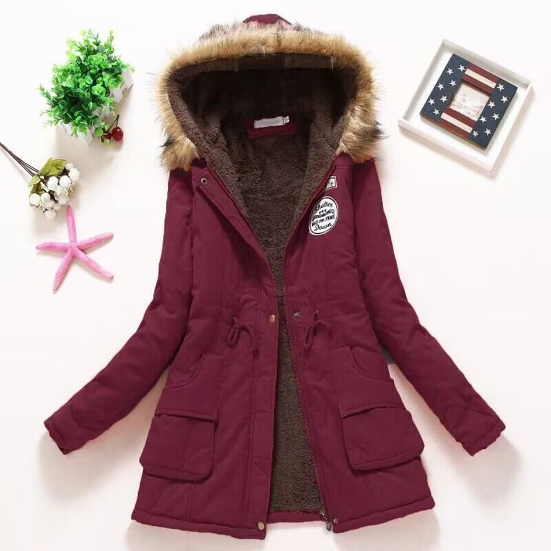 Kyline | Damen Warmer & Bequemer Winter Parka mit Kapuze und Stickereidetails