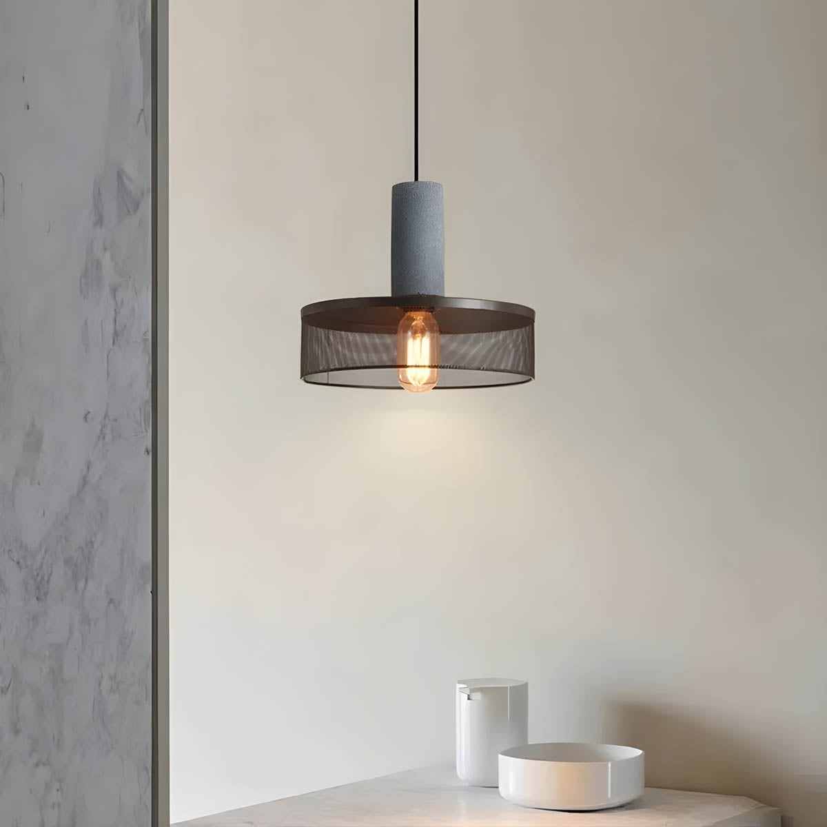 SteelLume™ Pendelleuchte – Industrielle Hängelampe aus Beton & Eisen (E27 LED, höhenverstellbar)