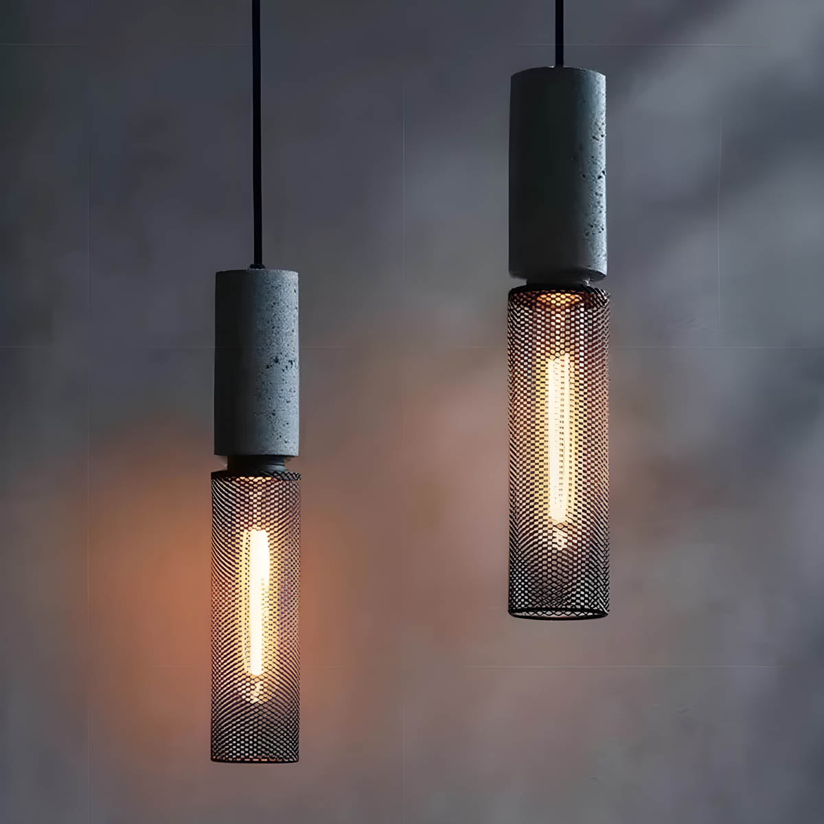 SteelLume™ Pendelleuchte – Industrielle Hängelampe aus Beton & Eisen (E27 LED, höhenverstellbar)