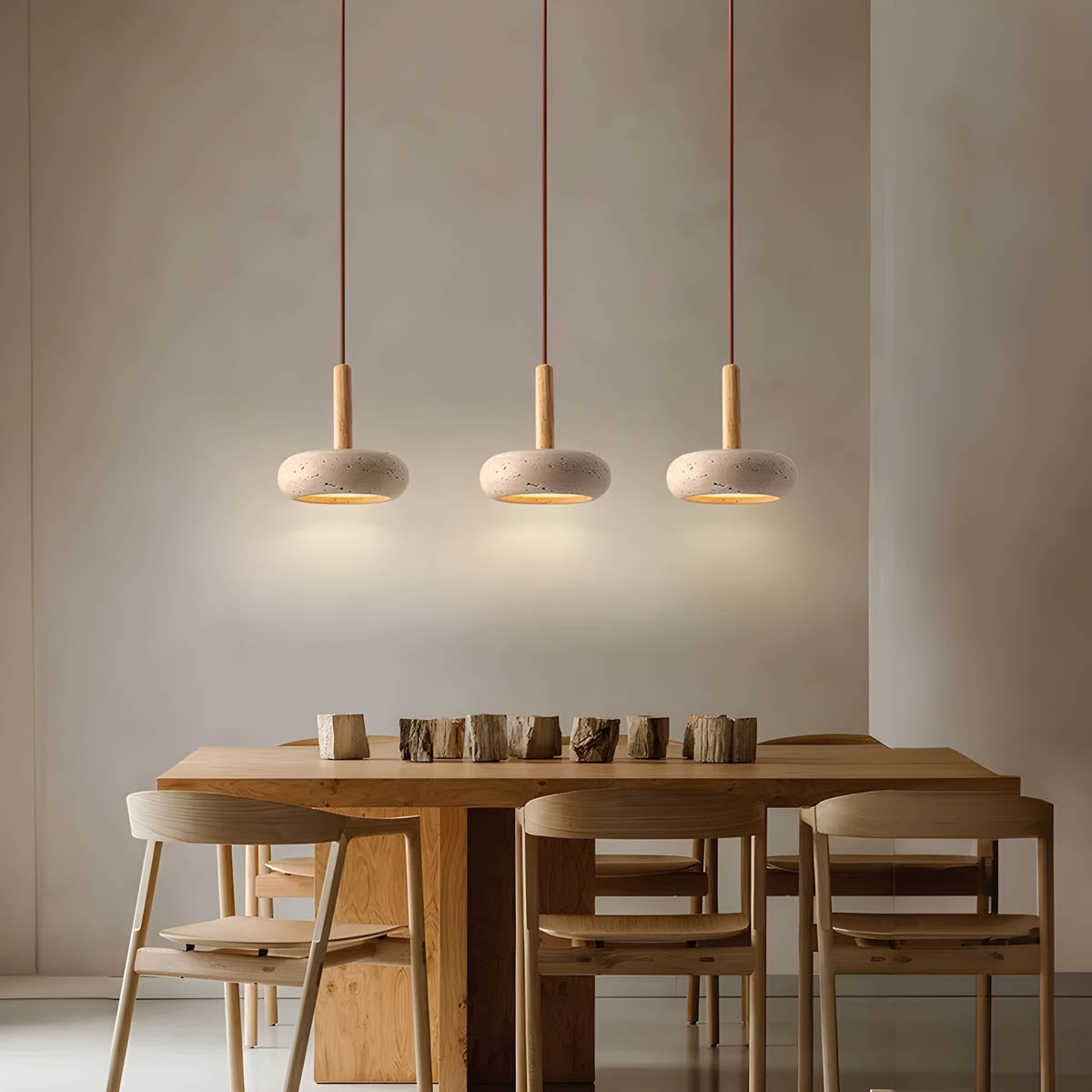 StoneAura™ – Elegante Naturstein-Pendelleuchte aus Travertin