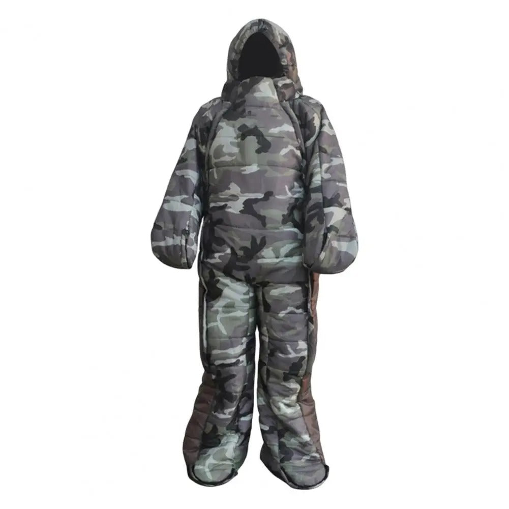 Schlafsack mit Füßen Camouflage – Ultraleicht & Warm | Deckenschlafsack mit Fußöffnung für Outdoor, Winter & Sommer | Kompakt & Atmungsaktiv