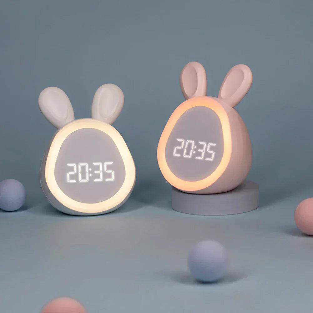 MorningHop™ – Niedlicher LED-Wecker mit Hasen-Design & Nachtlicht für Kinder