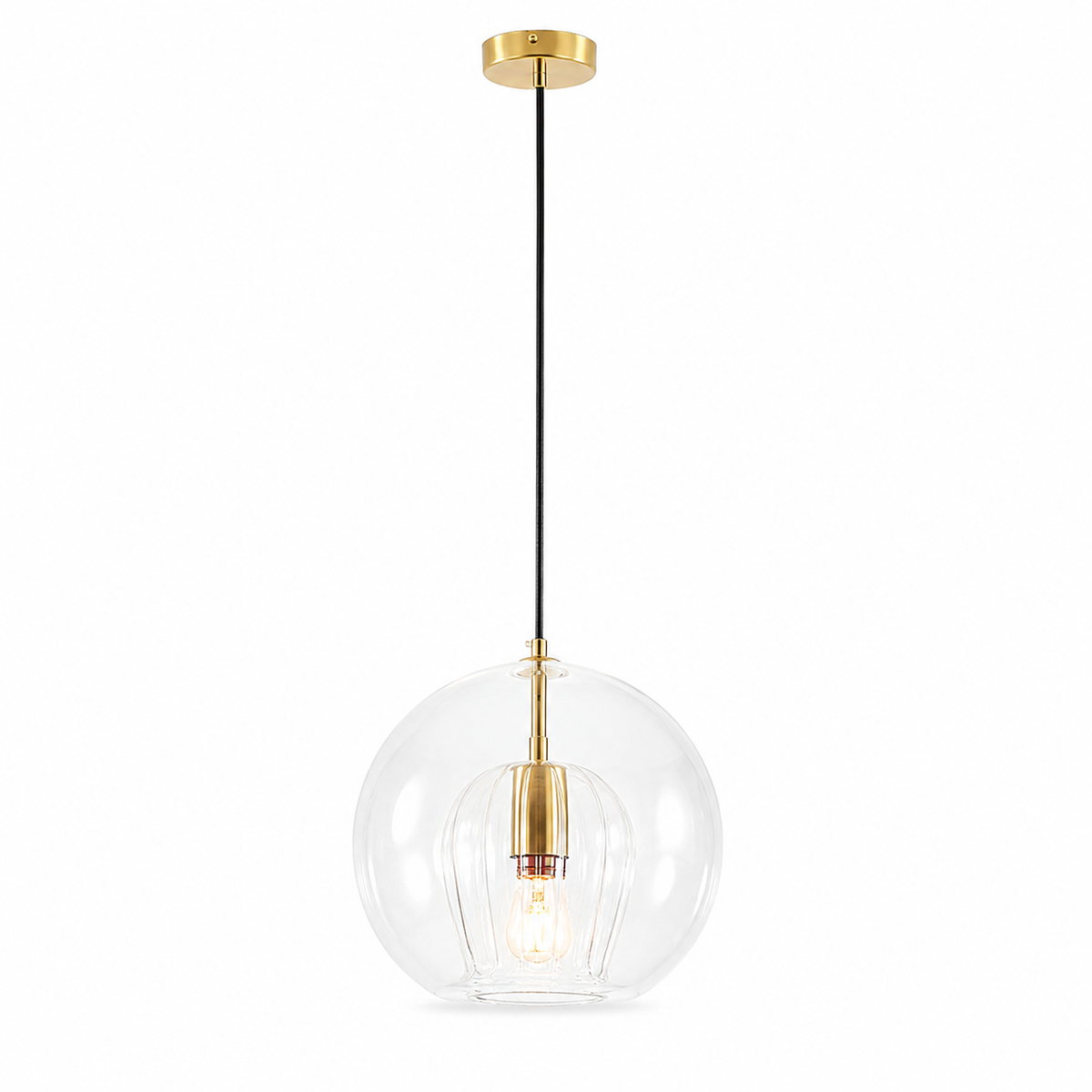 ShineSphere™ Amber Pendelleuchte – Elegante Glasleuchte in 20/25/30 cm (Bernstein) - Less Goods