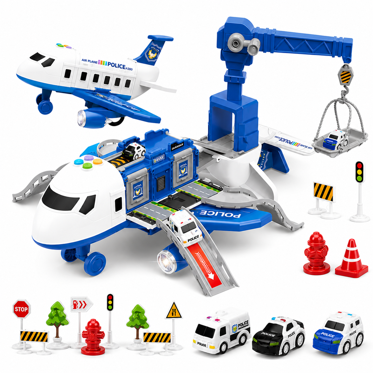 SkyAdventurePlane™ – Interaktives Spielzeugflugzeug mit Zubehör | Lernspielzeug für Kinder ab 1 Jahr (Gelb/Blau/Rot)