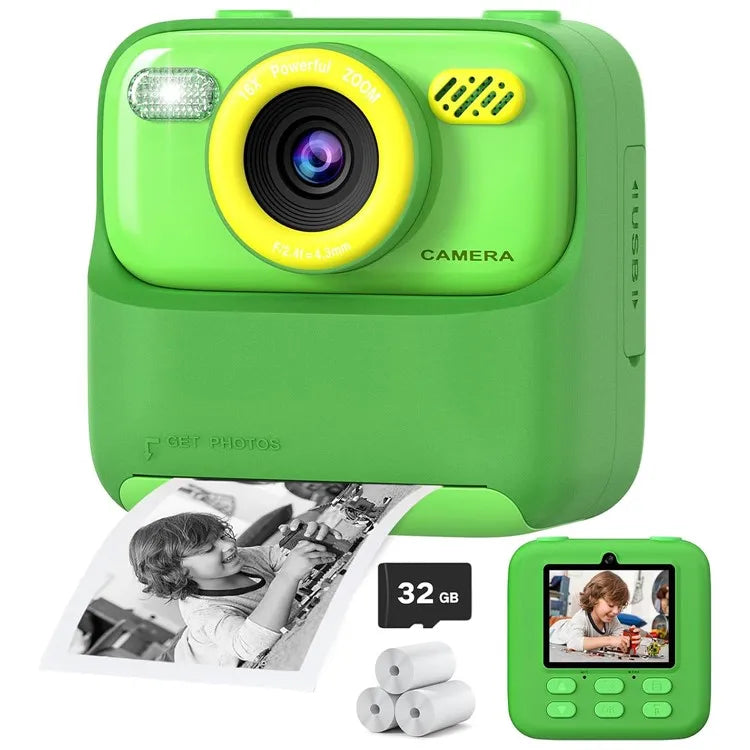 SnapJoy™ Sofortbild Kinderkamera – 1080P HD Selfie Kamera, Sofortdruck, 32GB Speicherkarte