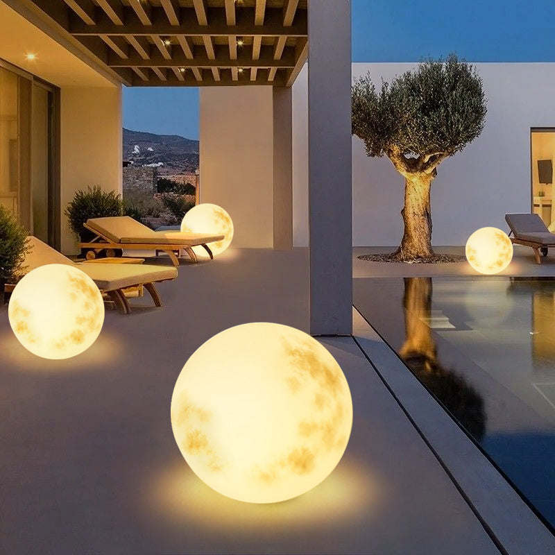 Solvyn™ Spherical Solar Garden Moon Lamp – Kugelförmige Solar-Gartenleuchte in Mondoptik
