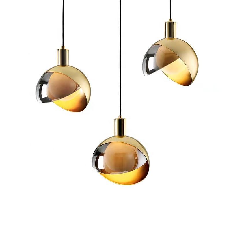 GoldenShine™ Pendelleuchte – Elegante Glas-Hängelampe mit goldenem Rahmen im skandinavischen Design (E27)