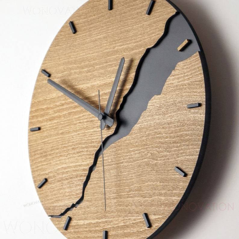 TimberCraft™ – Moderne Holz-Wanduhr im minimalistischen Design | 30 cm