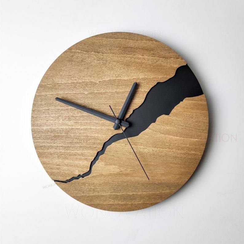 TimberCraft™ – Moderne Holz-Wanduhr im minimalistischen Design | 30 cm