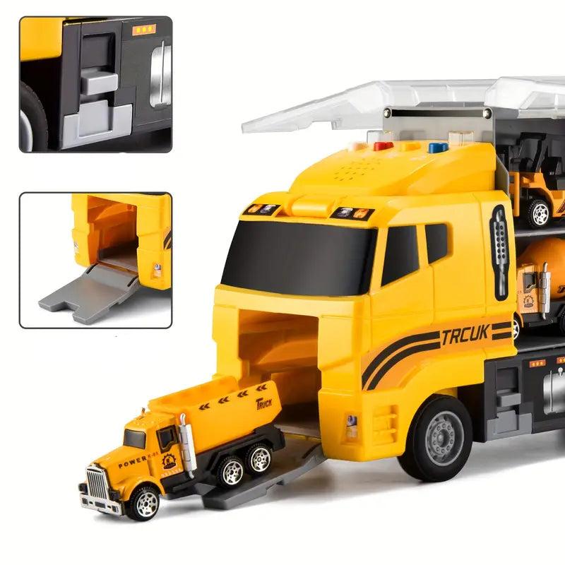 Constructo™ Portable Construction Vehicle Set – Mini Baustellenfahrzeuge mit Transportkoffer für Kinder
