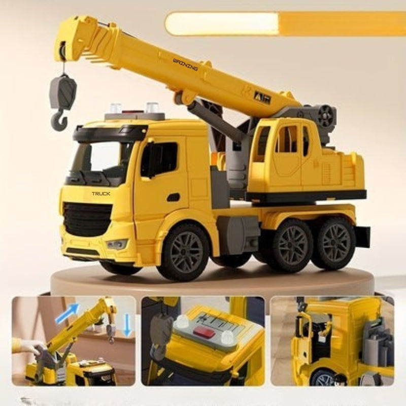 CraneMaster™ – Baustellen-Kranwagen mit Licht, Sound & beweglichem Kranarm für Kinder