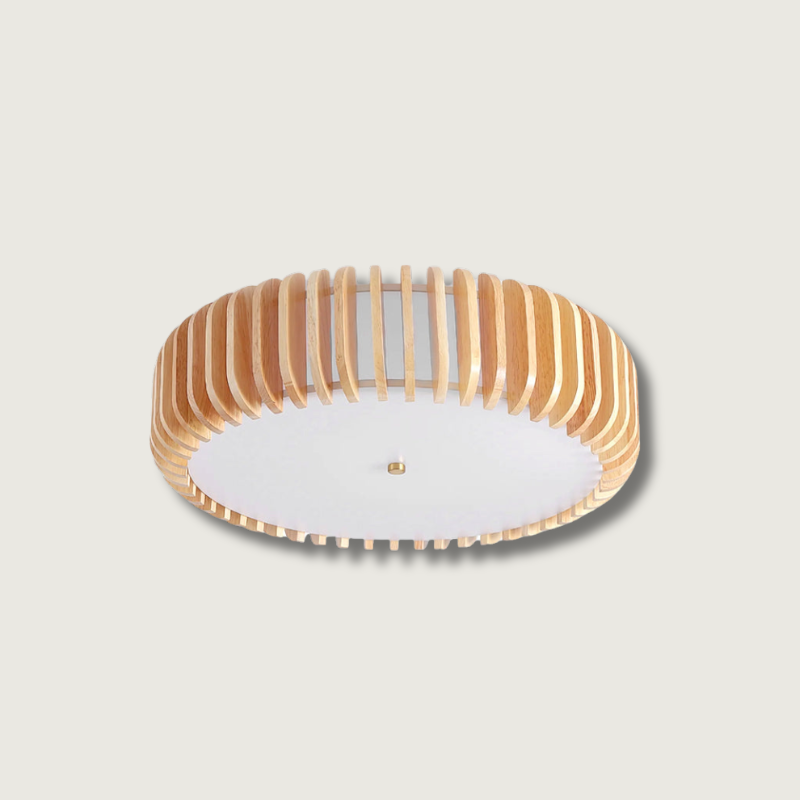 TimberTamburo™ Deckenleuchte – Natürliche Holz-Designlampe mit warmem LED-Licht