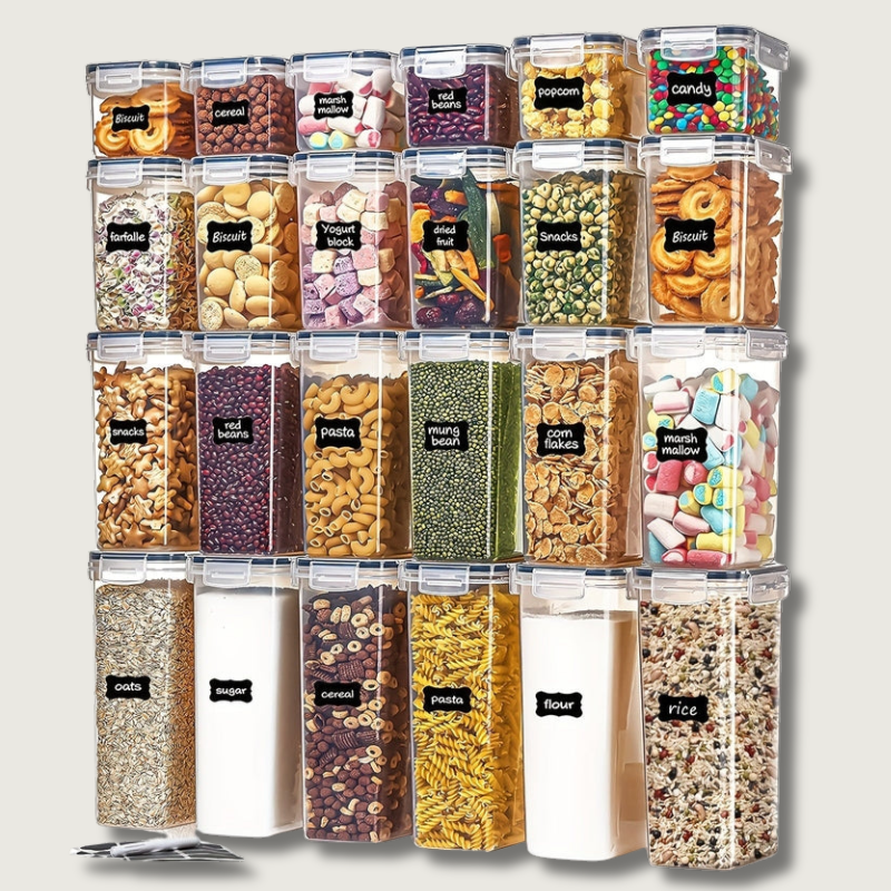 FoodGuard™ Vorratsdosen Set (24-teilig) – Luftdichte Frischhaltedosen aus BPA-freiem Kunststoff mit bunten Deckeln