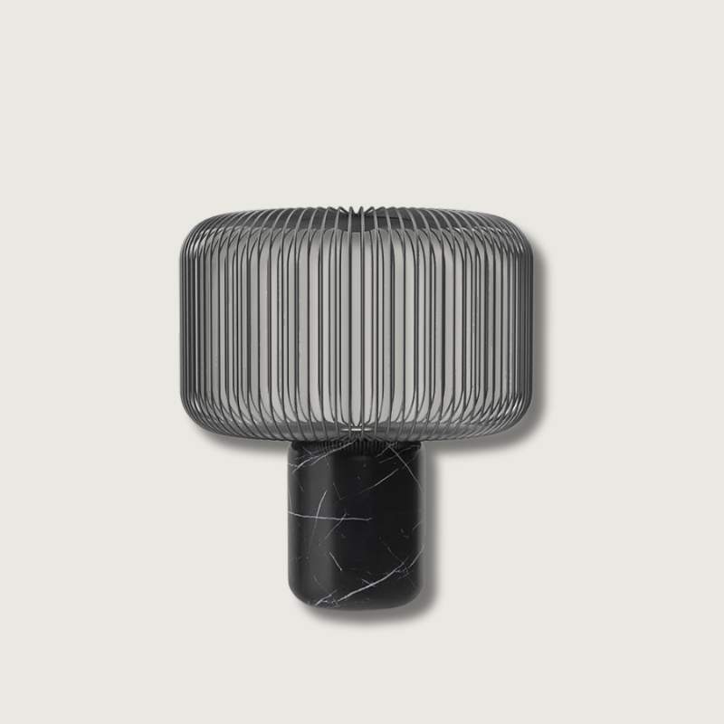 KeshiBeam™ Tischlampe – Elegante Design-Lampe mit schwarzem Marmorfuß & warmem Licht