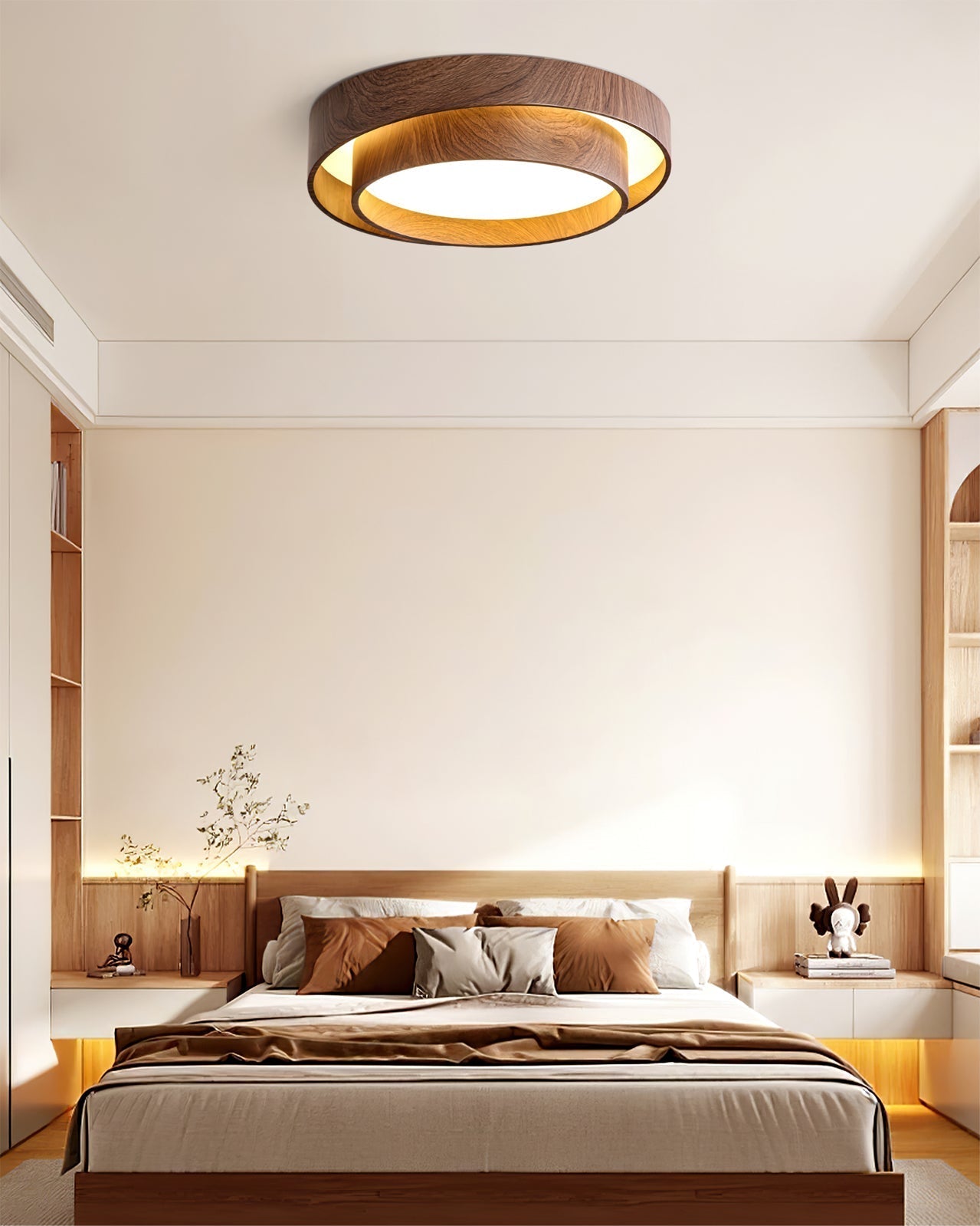 VaakoGlow™ – Moderne LED-Deckenleuchte in edler Walnuss-Optik