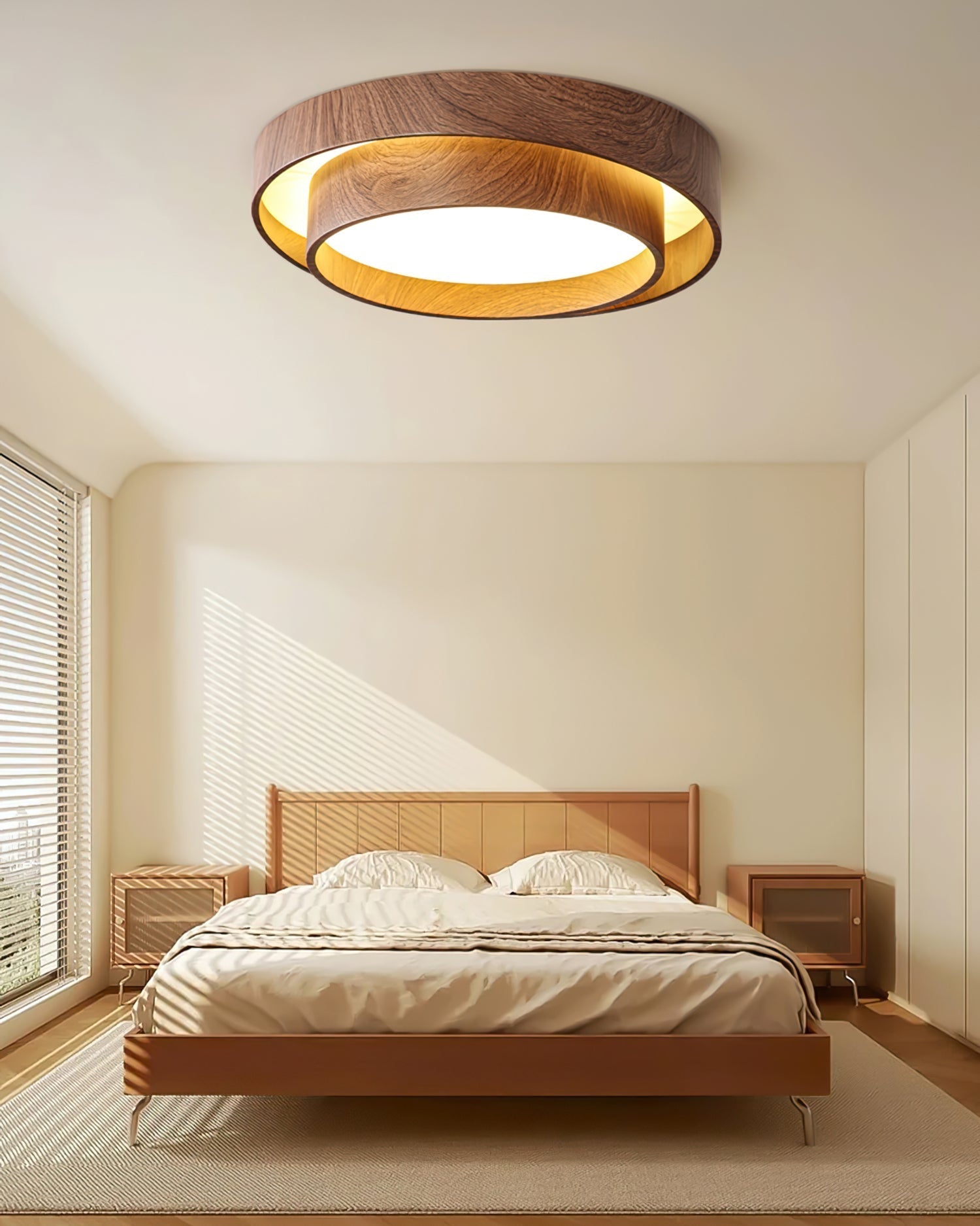 VaakoGlow™ – Moderne LED-Deckenleuchte in edler Walnuss-Optik