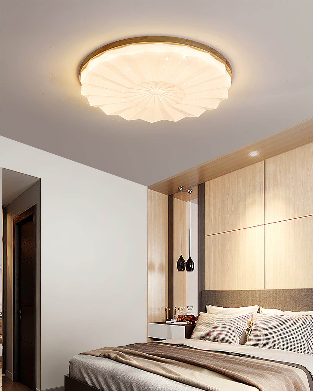 VennerAura™ Deckenleuchte – Natürliche LED-Deckenlampe mit Holzdesign für warme Wohnräume