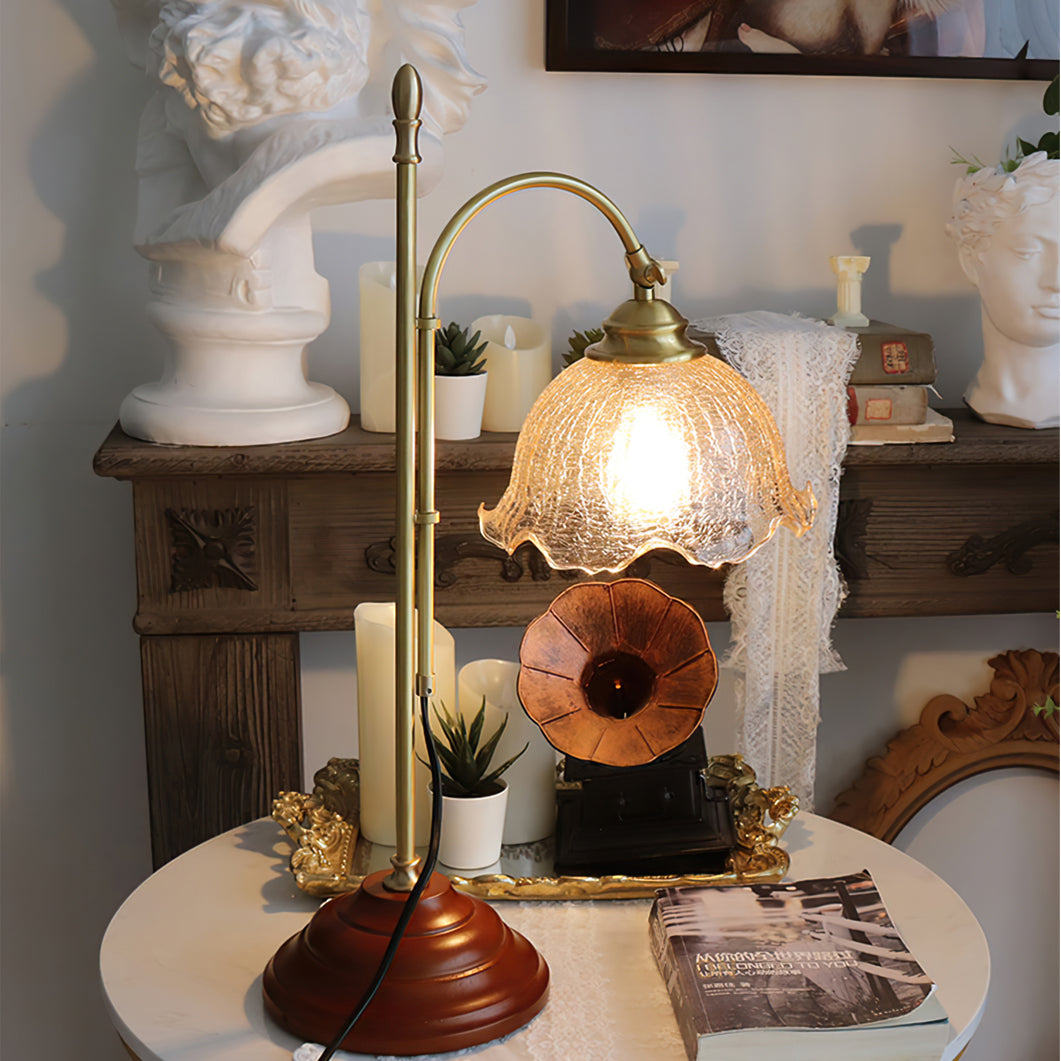 AgedRadiance™ Tischlampe – Vintage Design Lampe mit Patina-Glas & warmem Licht