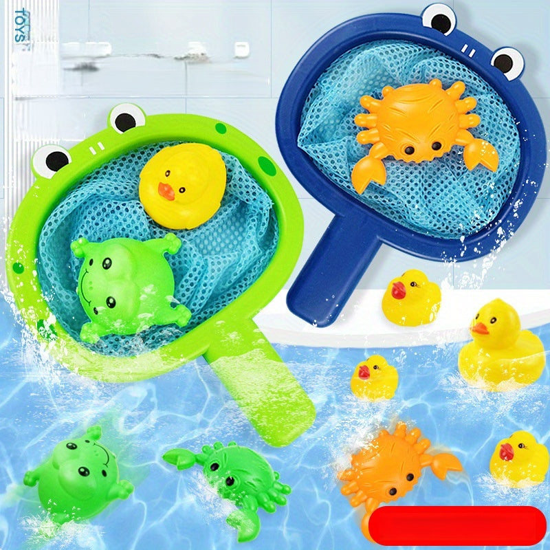 CatchiTots™ Angel-Badespielzeug Set | Netz & Schwimmtiere für Kleinkinder | Interaktives Wasserspielzeug ab 18 Monaten