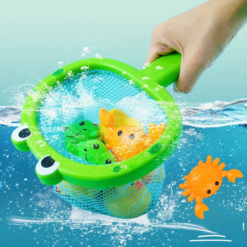 CatchiTots™ Angel-Badespielzeug Set | Netz & Schwimmtiere für Kleinkinder | Interaktives Wasserspielzeug ab 18 Monaten
