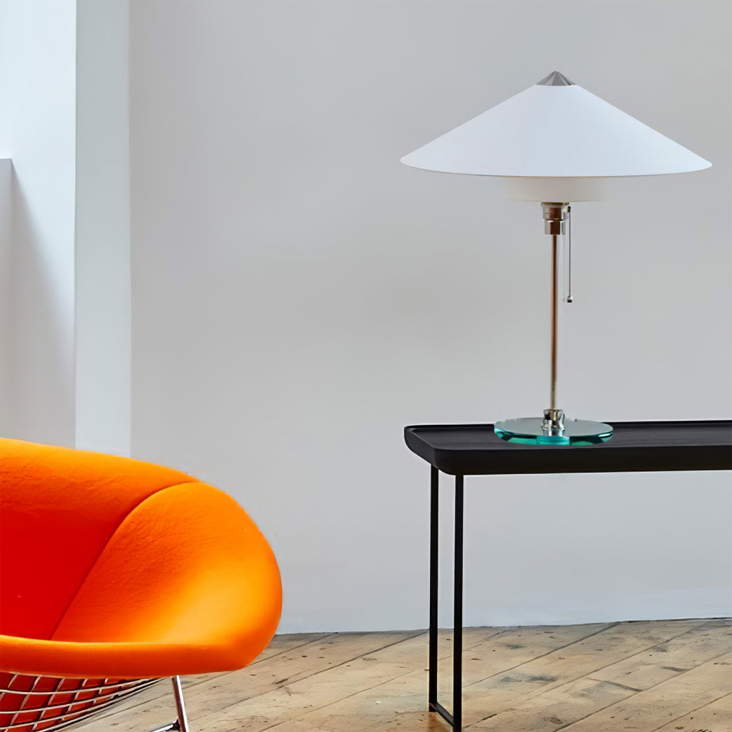 WagenfeldGlow™ Tischlampe – Bauhaus Design Tischleuchte mit Stoffschirm
