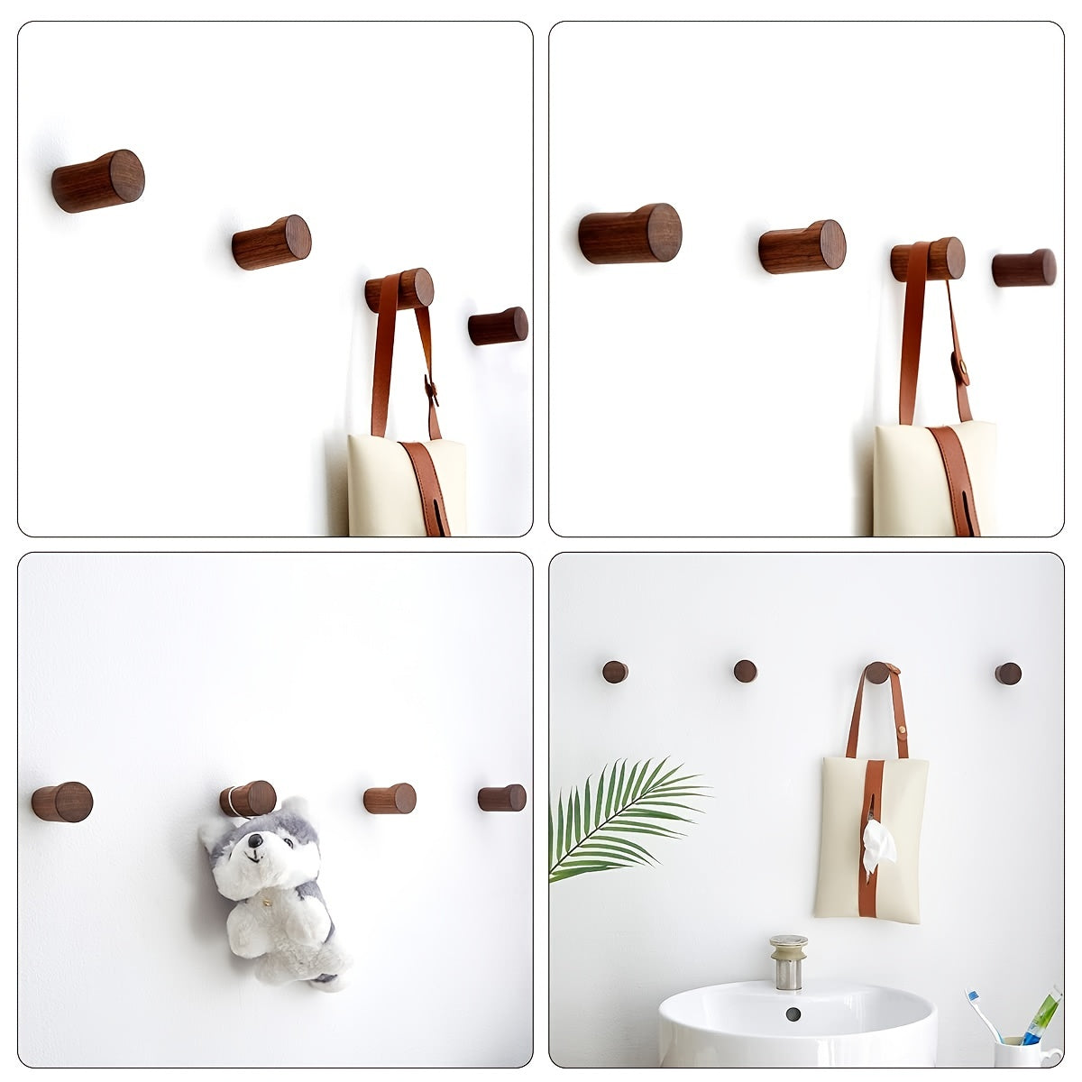 WalnutCraft™ – Eleganter Wandhaken aus echtem Walnussholz für Jacken & Schlüssel