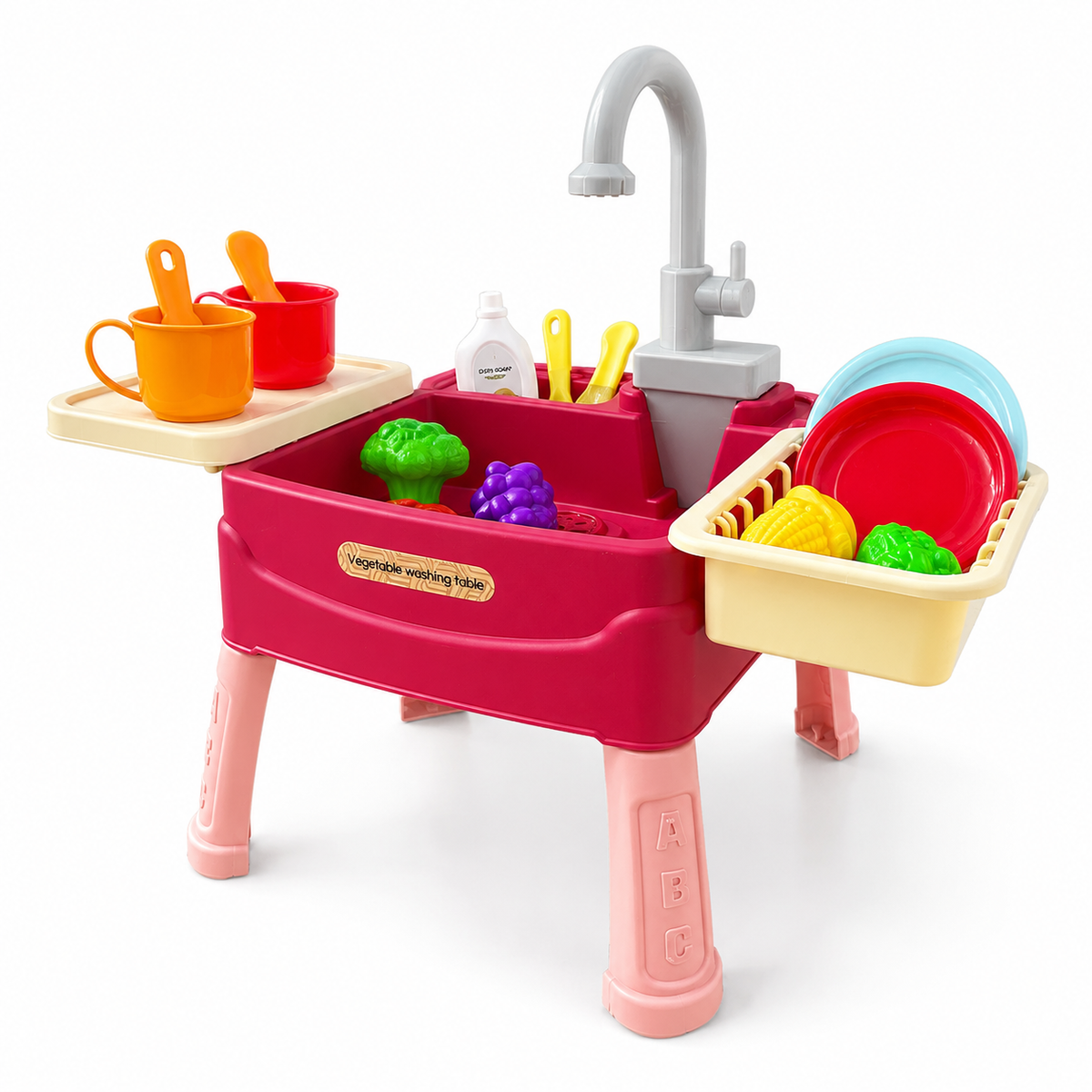 WaterKitchen™ – Interaktive Wasserspiel-Küche für Kinder | Mit funktionierendem Wasserhahn & 19 Zubehörteilen