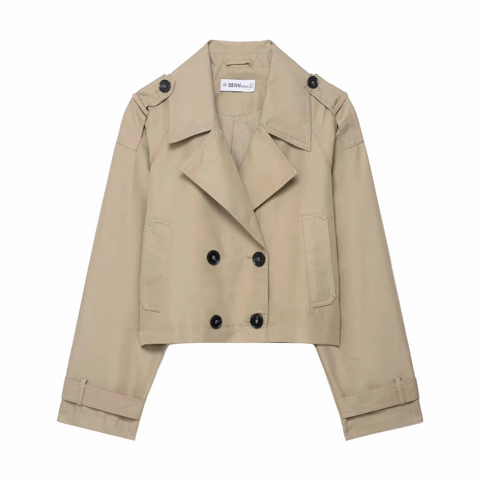 Damen Trenchcoat mit Doppelreihe & Taschen – Elegante Herbst- und Winterjacke für Büro & Alltag
