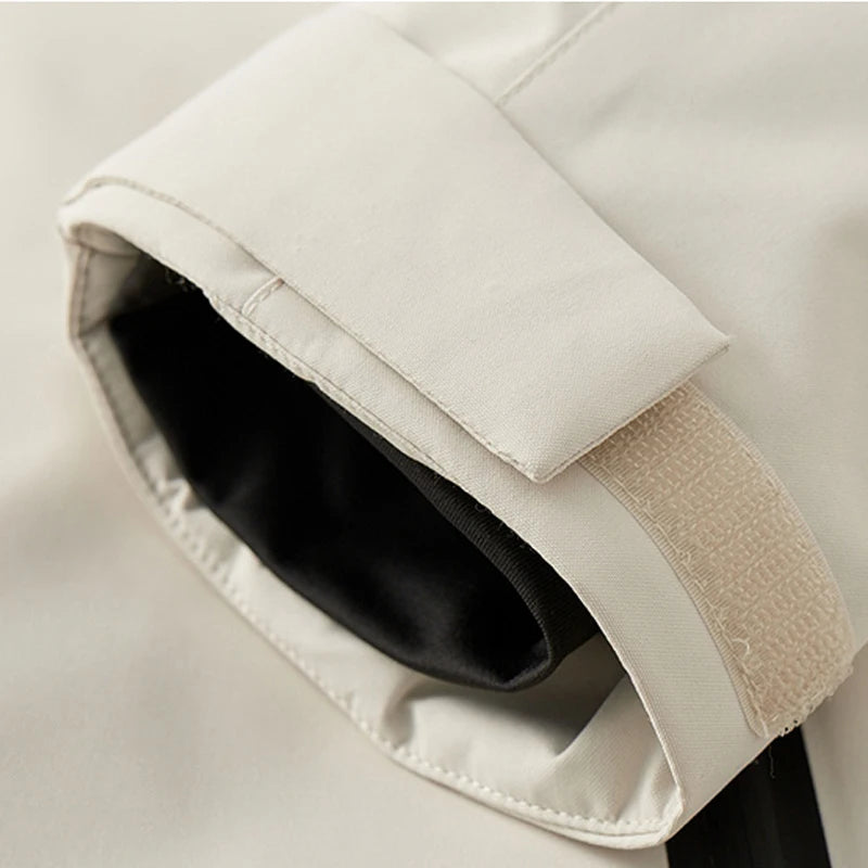 Damen Wasserdichte Steppjacke mit Abnehmbarer Kapuze – Winddichte Winterjacke für Outdoor-Aktivitäten