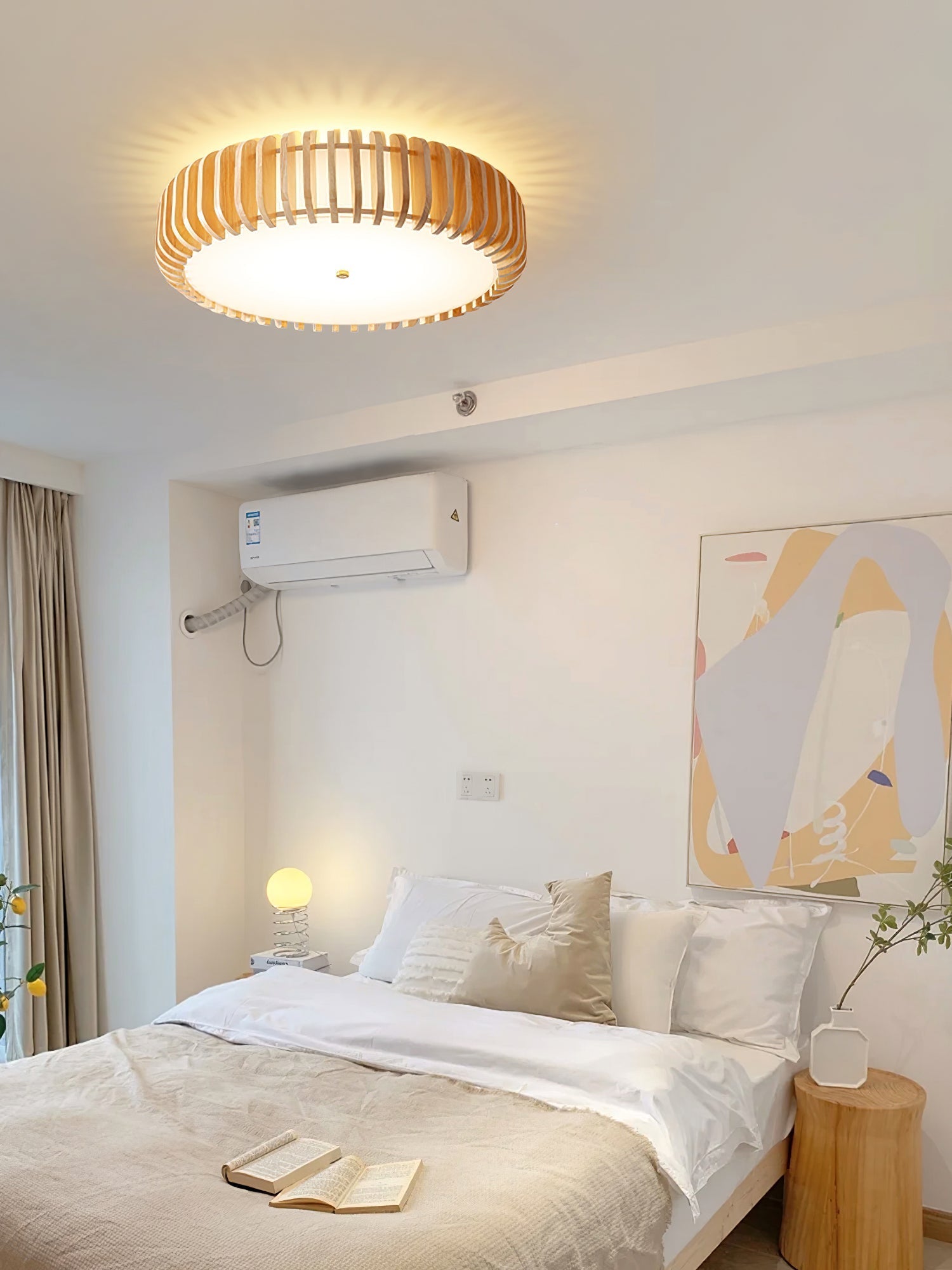 TimberTamburo™ Deckenleuchte – Natürliche Holz-Designlampe mit warmem LED-Licht