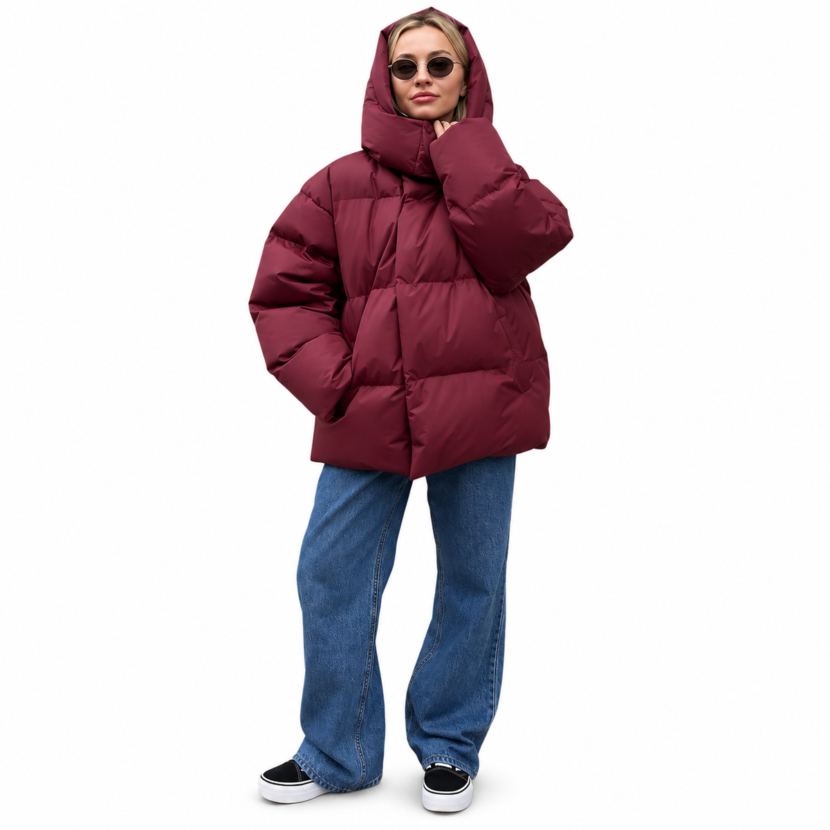 Wynne™ Damen Oversized Pufferjacke – Warme Winterjacke mit hohem Kragen & Modernem Look