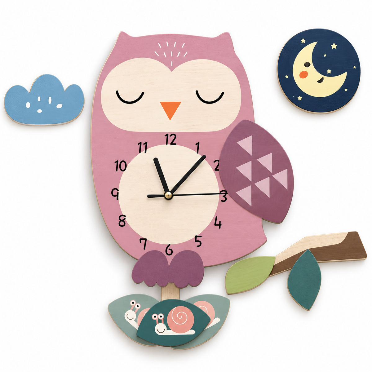 ZooClock™ – Kinder Pendeluhr mit Tierdesign, Lernuhr für Kinderzimmer, 30 cm
