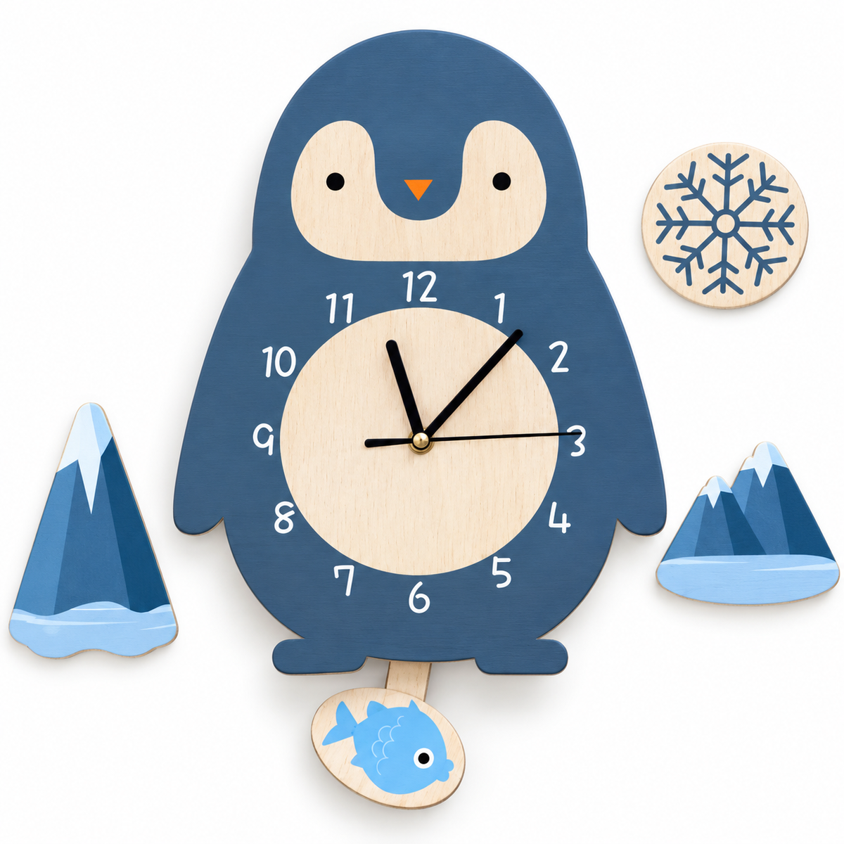 ZooClock™ – Kinder Pendeluhr mit Tierdesign, Lernuhr für Kinderzimmer, 30 cm