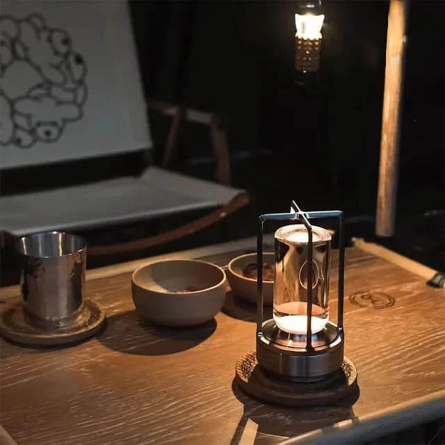 SteelShine™ Kabellose LED Tischlampe – Touch-Sensor & 3 Lichtfarben (Indoor & Outdoor)