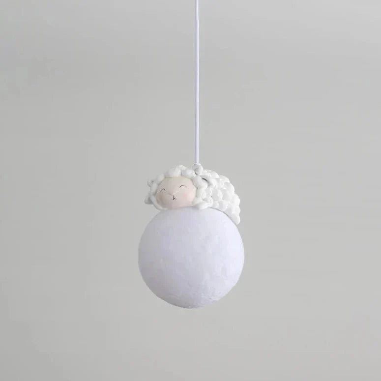 LunarBeam™ Kinderzimmer Pendelleuchte – Mondlampe mit schlafendem Tier & LED-Licht