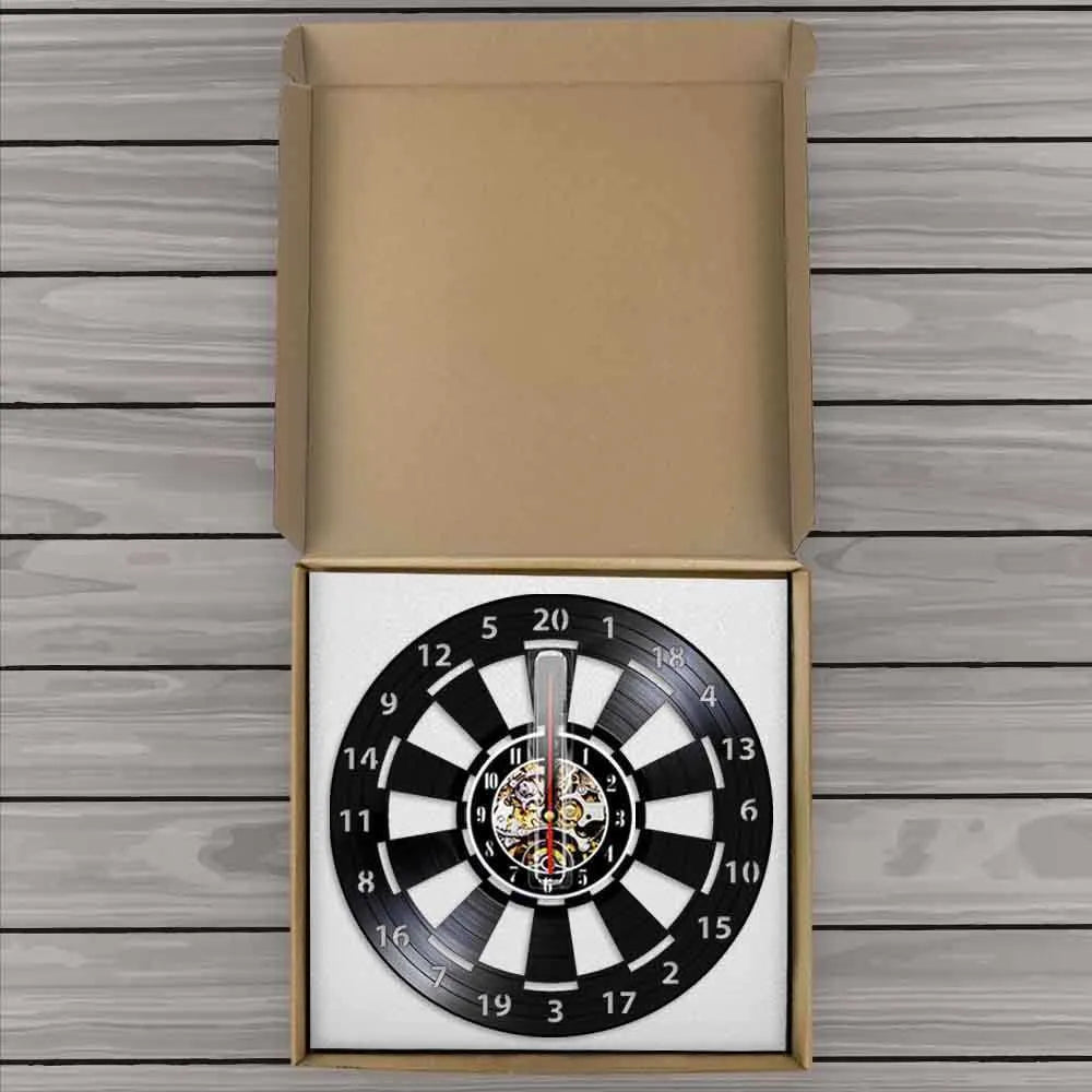 DartTime™ – Kreative Vinyl-Wanduhr im Dartscheiben-Design für Spielzimmer & Wohnräume