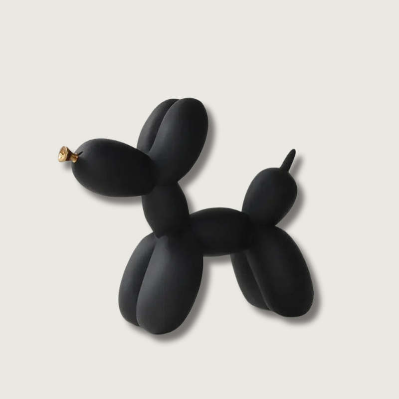 PuffGlow™ – Ballonhund-Skulptur mit goldener Schnauze im modernen Design