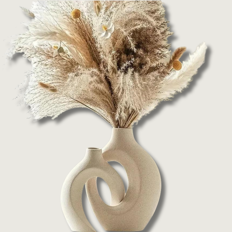 VaseAura™ Keramikvasen Set – Moderne nordische Deko-Vasen aus Keramik (2-teilig)