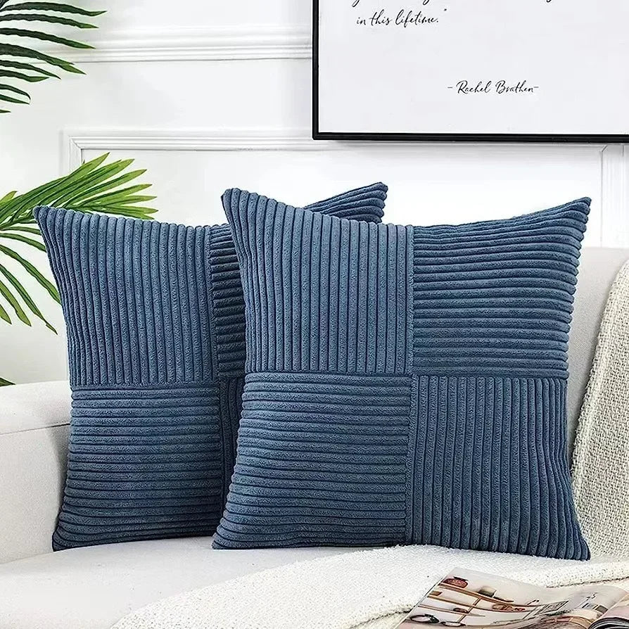 VelvetEase™ – Weiche Cord-Kissenbezüge 45×45 cm (2er-Set) | Stilvolle Wohnraum-Dekoration