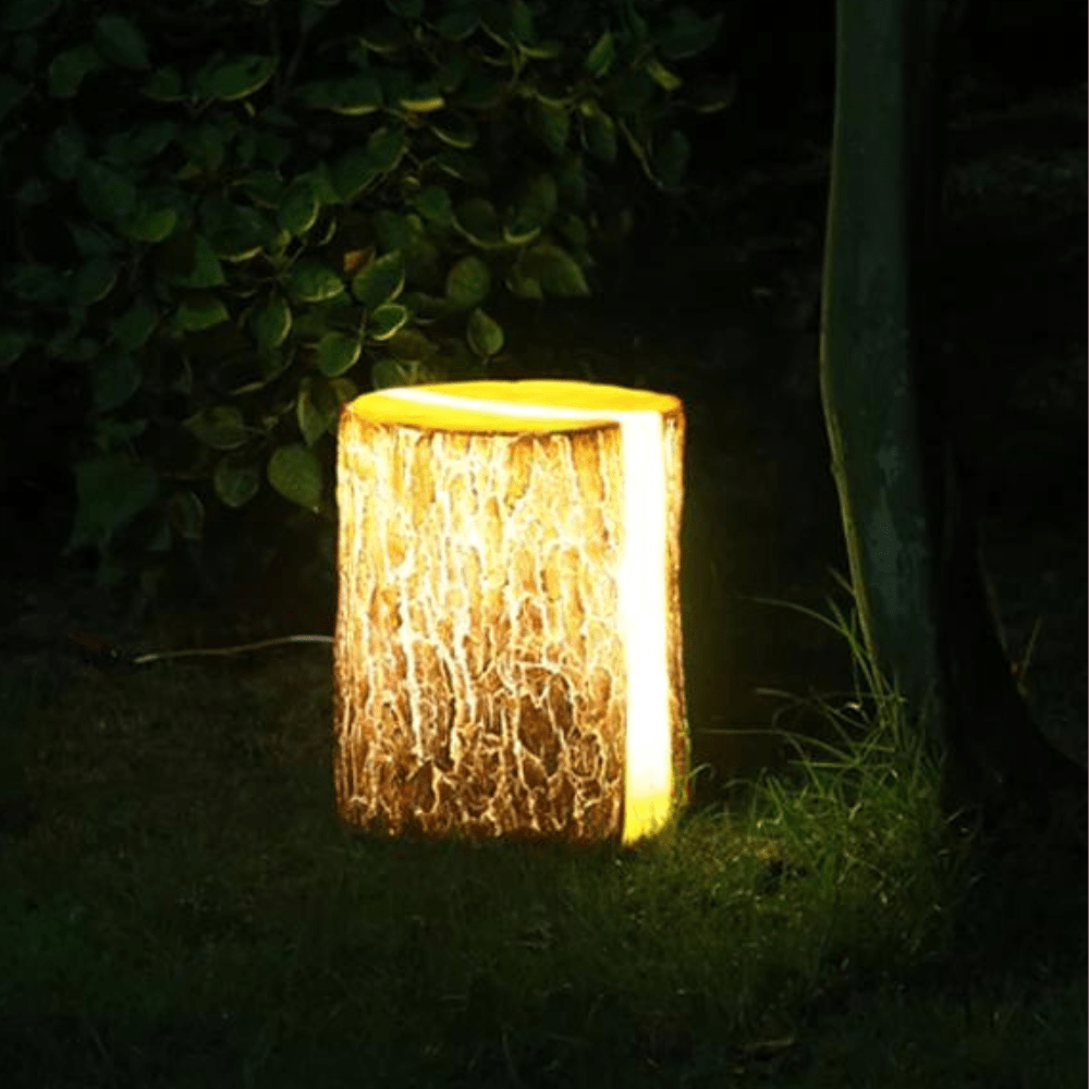Timberglow™ Wooden LED Garden Lamp – Dekorative LED-Gartenleuchte in Holzoptik mit warmem Licht