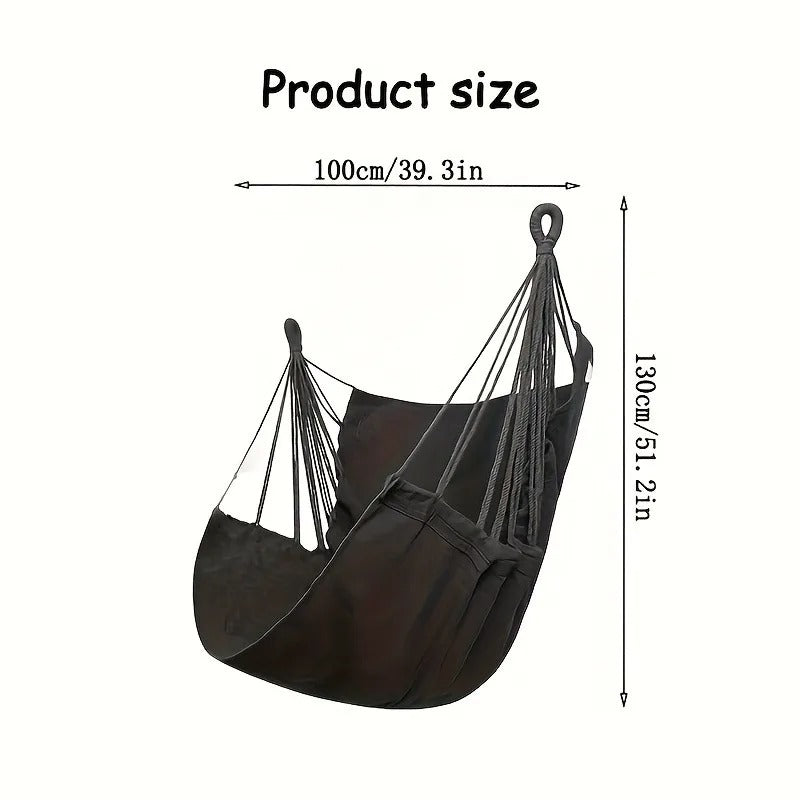 Hängesessel Schaukelstuhl – Outdoor & Indoor Baumwoll - Hängestuhl mit Tragetasche, bis 136 kg belastbar - Less Goods