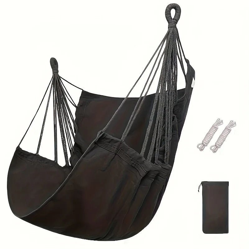 Hängesessel Schaukelstuhl – Outdoor & Indoor Baumwoll - Hängestuhl mit Tragetasche, bis 136 kg belastbar - Less Goods