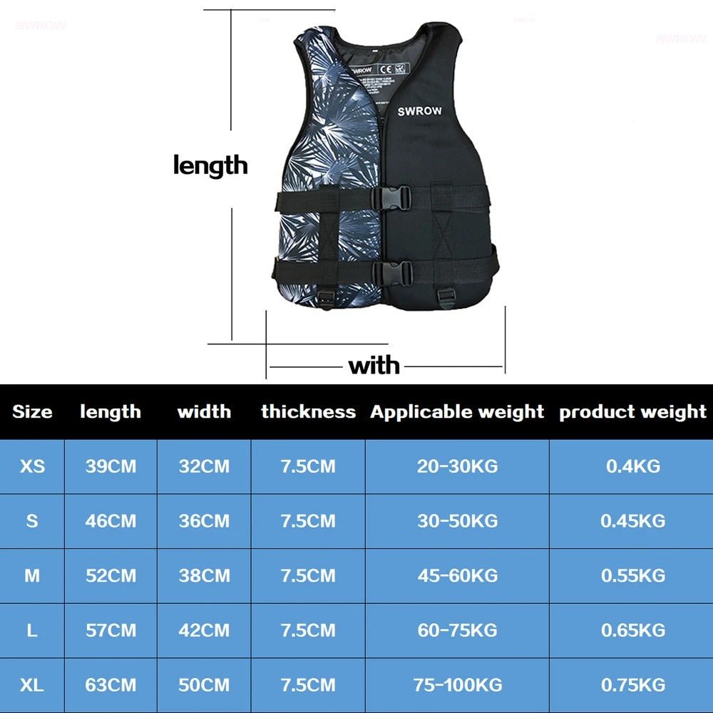 Schwimmweste für Wassersport – Hochwertige Auftriebsweste aus Neopren für Schwimmen, Bootfahren & Kajak – Für Erwachsene & Kinder - Less Goods