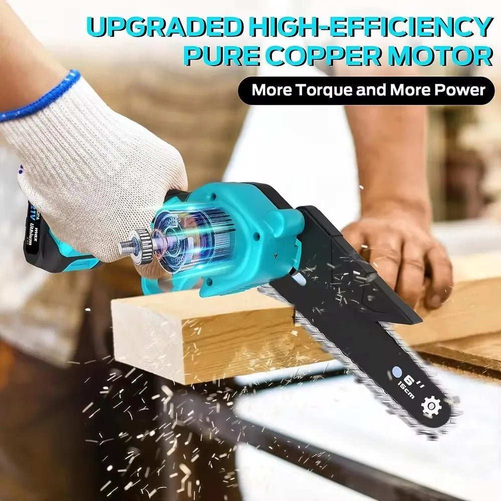 21V Mini Akku - Kettensäge – 15 cm Motorsäge für Makita 18V Akku – Handliche, leistungsstarke Kettensäge mit 550W Motor - Less Goods