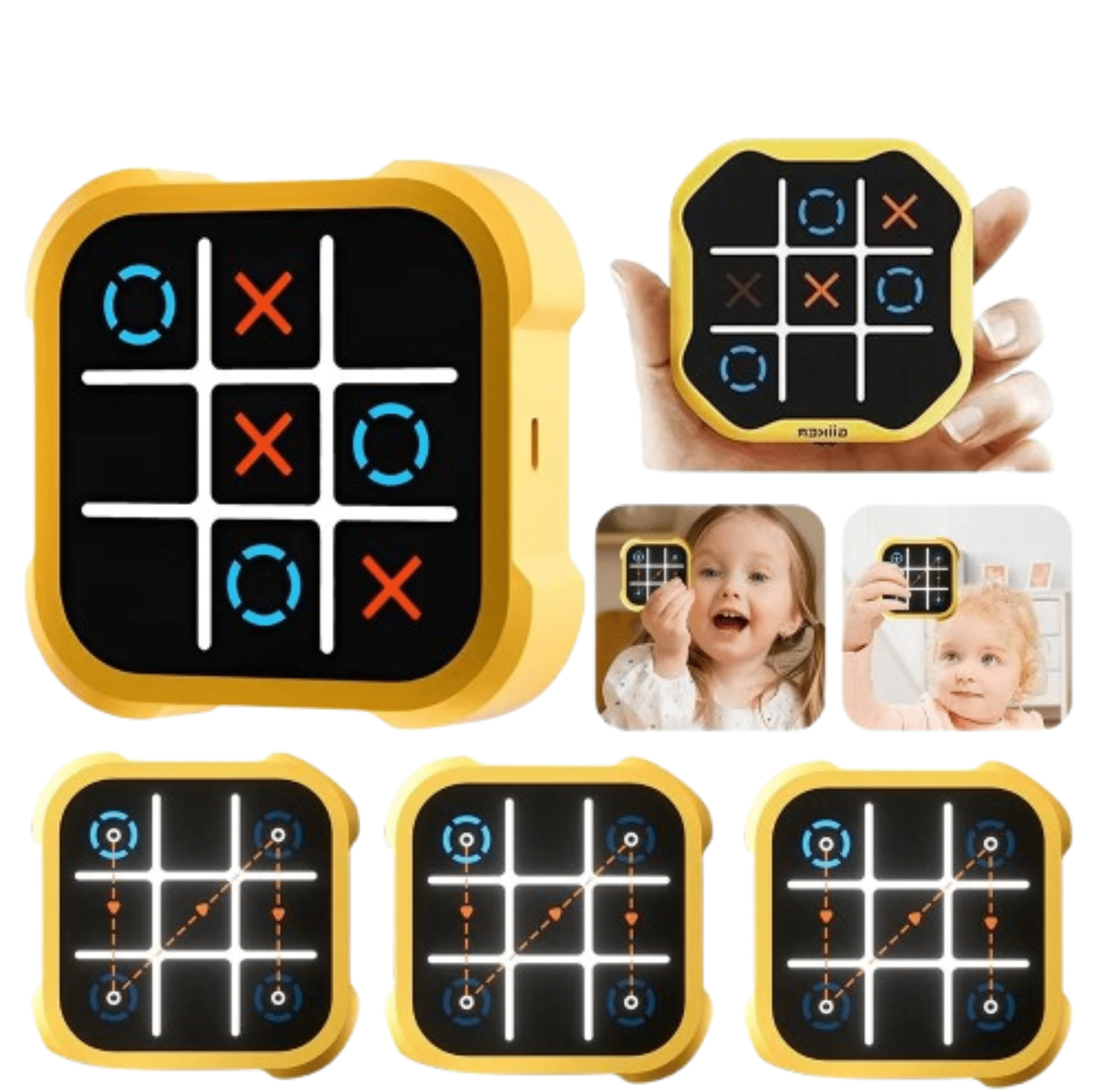 Elektronisches Tic Tac Toe Spiel – Noughts and Crosses, Memory Training, Kompaktes Reise - Spiel für Kinder und Erwachsene - Less Goods