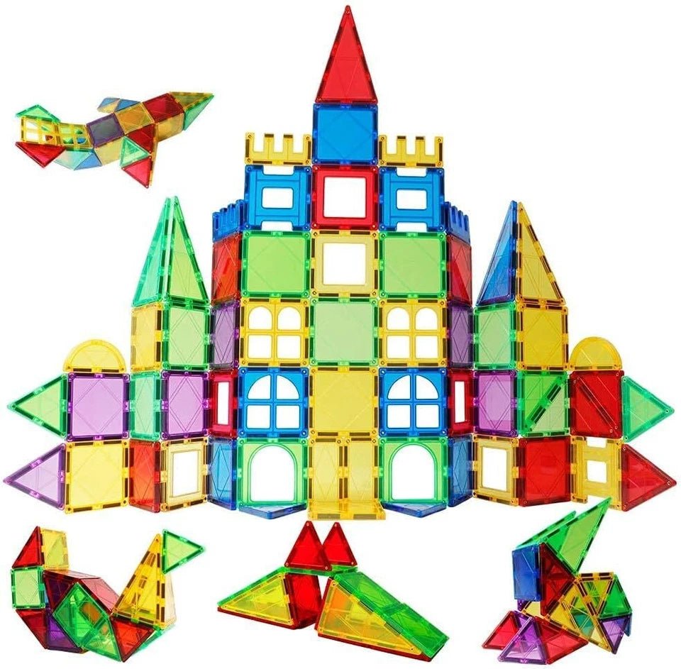 Magnet Bausteine Kinder Spielzeug Magnetische Fliesen Lernspiel - Bunt (66 - tlg. Set) - Less Goods
