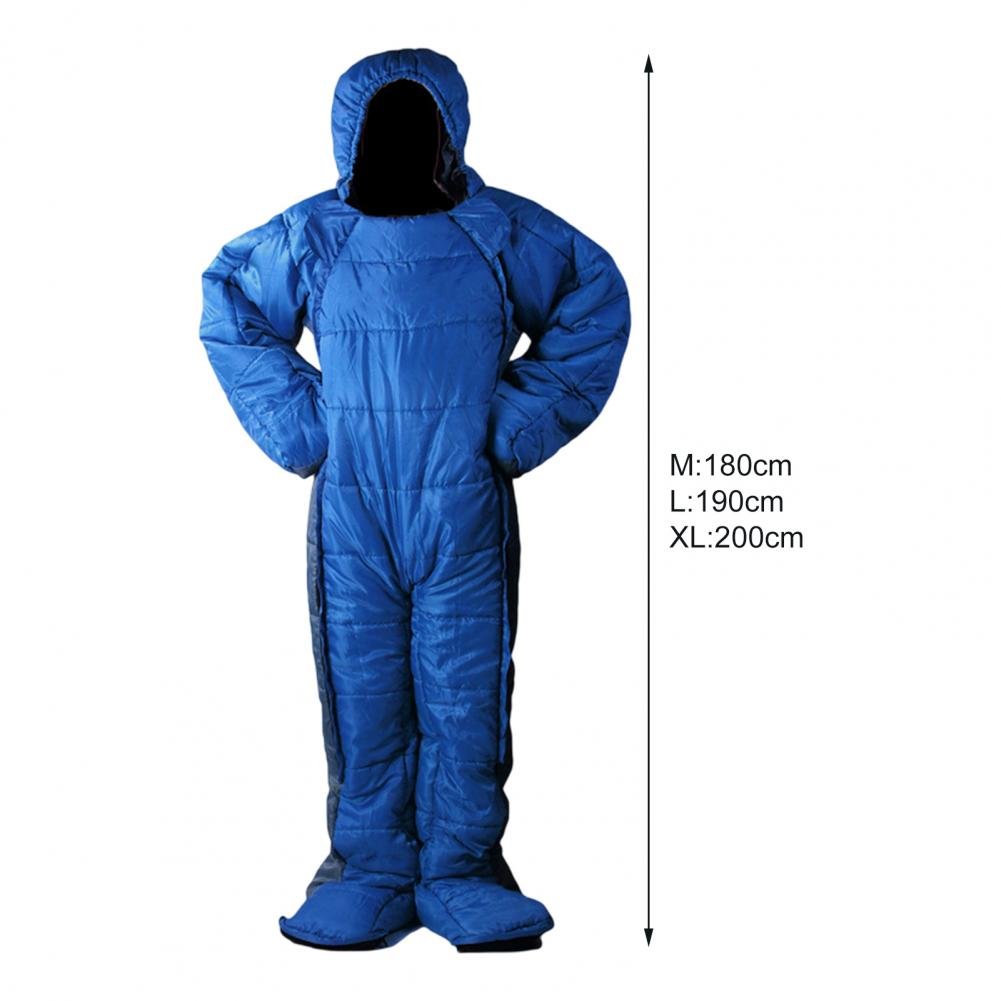 Blauer Schlafsack mit Füßen – Ultraleicht & Warm | Winter Sommerschlafsack mit Fußöffnung | Hüttenschlafsack & Deckenschlafsack – Kompakt & Atmungsaktiv - Less Goods